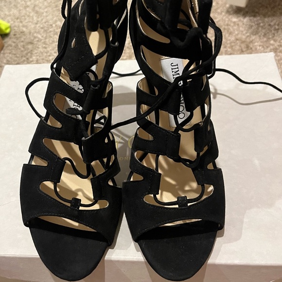 Jimmy Choo black suede Heels size 35 - Picture 1 of 7